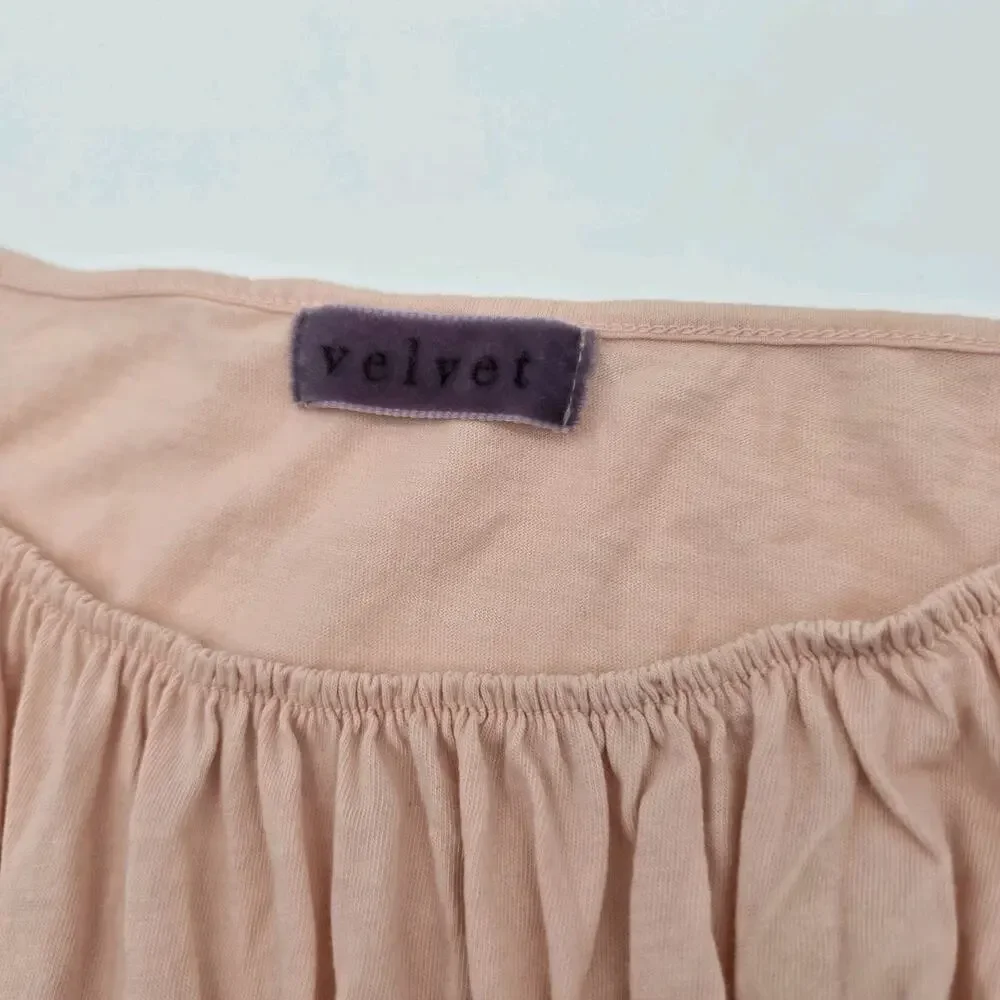 Velvet Graham Spencer Top Womens XS Pink Tank High Muscle Ruch Gathered